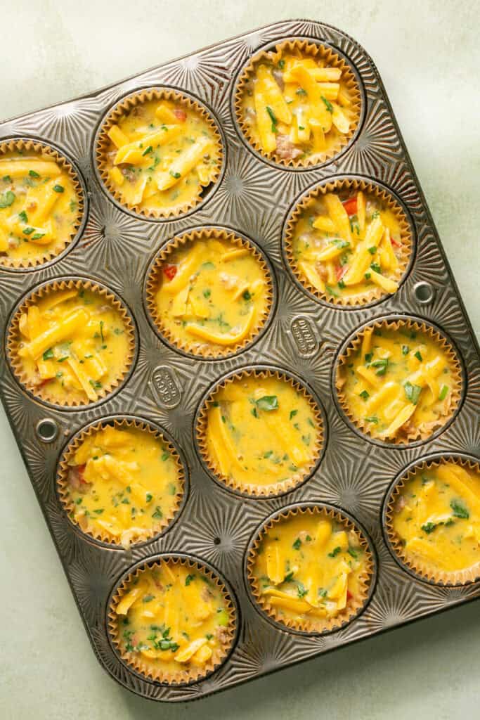 egg bites in muffin pan