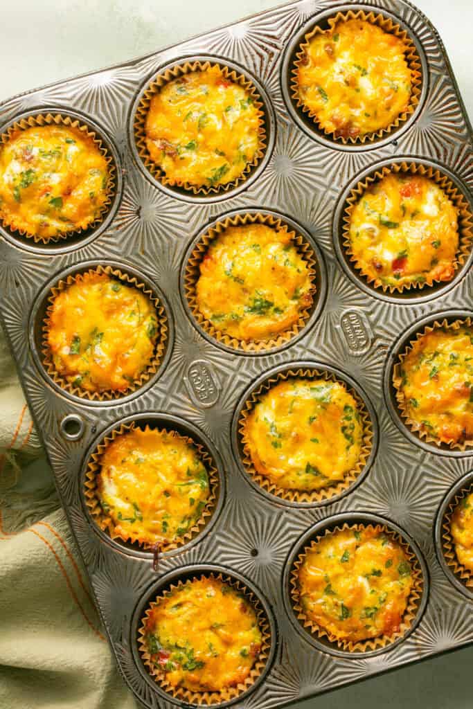 egg bites in muffin tin