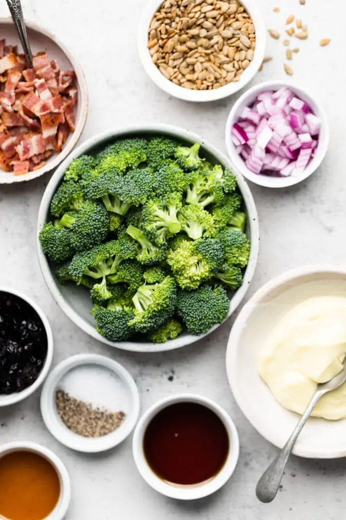 Broccoli Salad ingredients