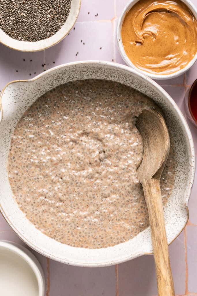 chia seed pudding in bowl