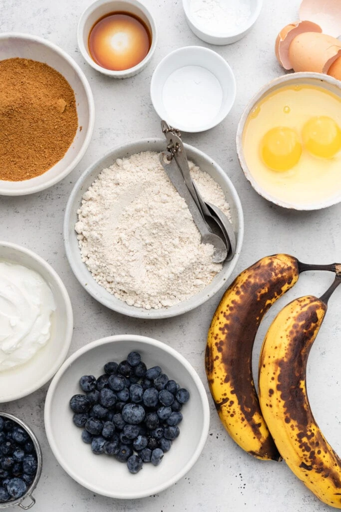 blueberry banana muffin ingredients