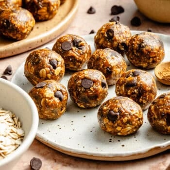 pumpkin spice energy bites on plate