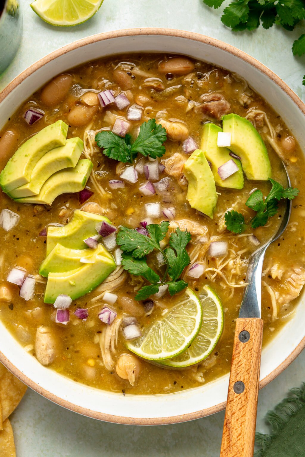 Salsa Verde Chicken Soup - All the Healthy Things