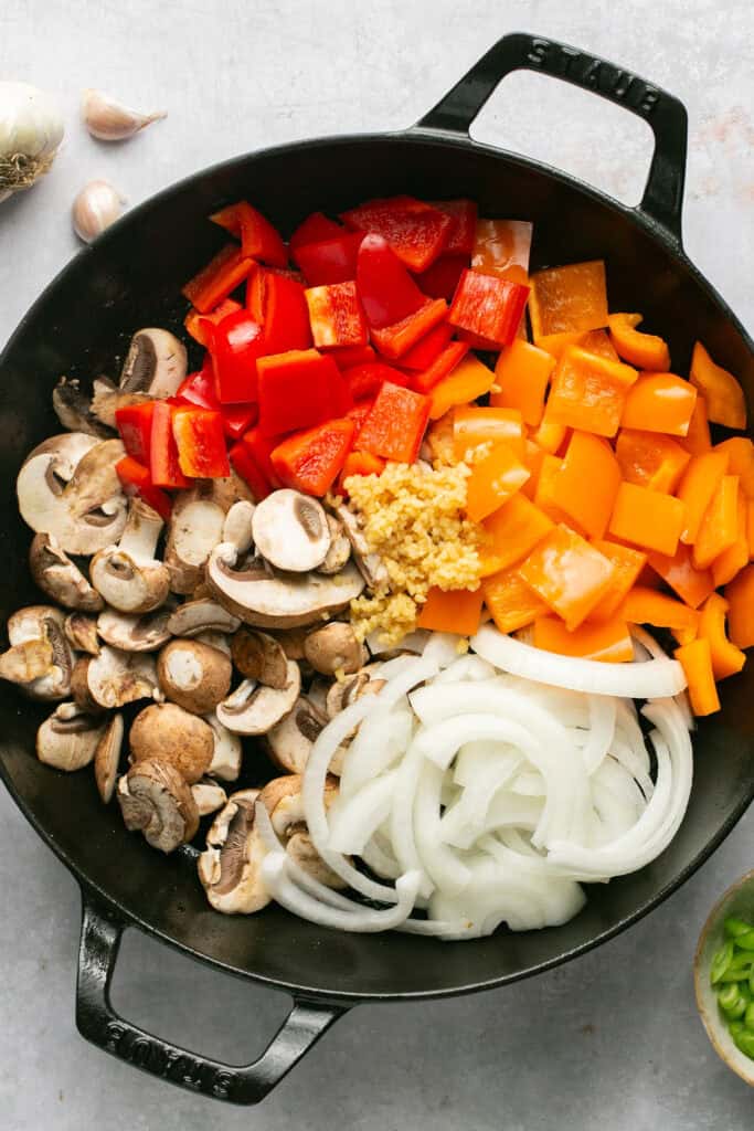 veggies in skillet 