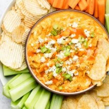 Creamy Dairy Free Buffalo Chicken Dip (No Cream Cheese!)-image