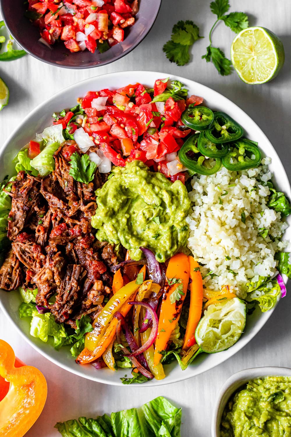 Slow Cooker Chipotle Beef Burrito Bowls - All the Healthy Things