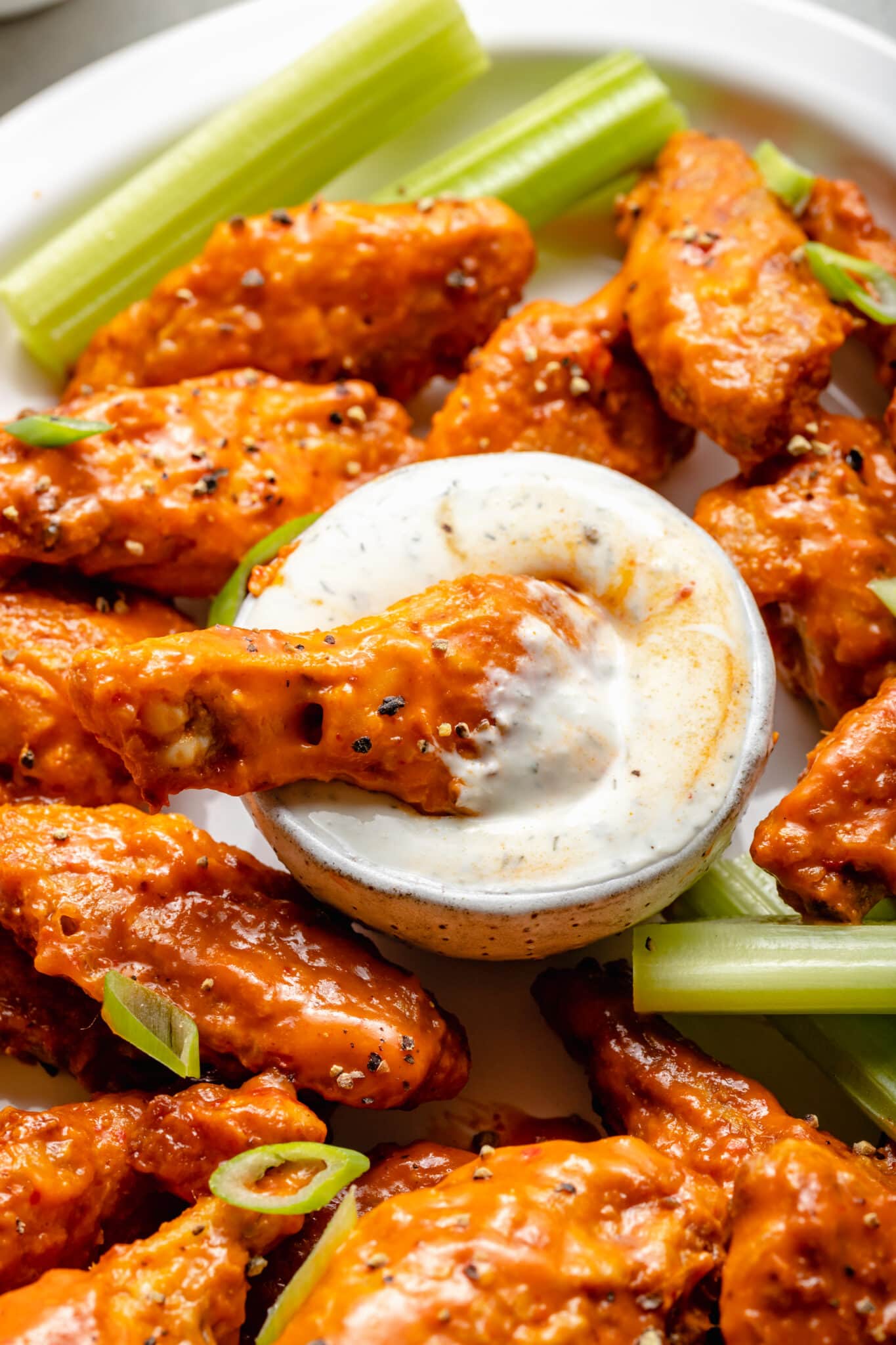 Whole30 Crispy Baked Buffalo Chicken Wings - All the Healthy Things