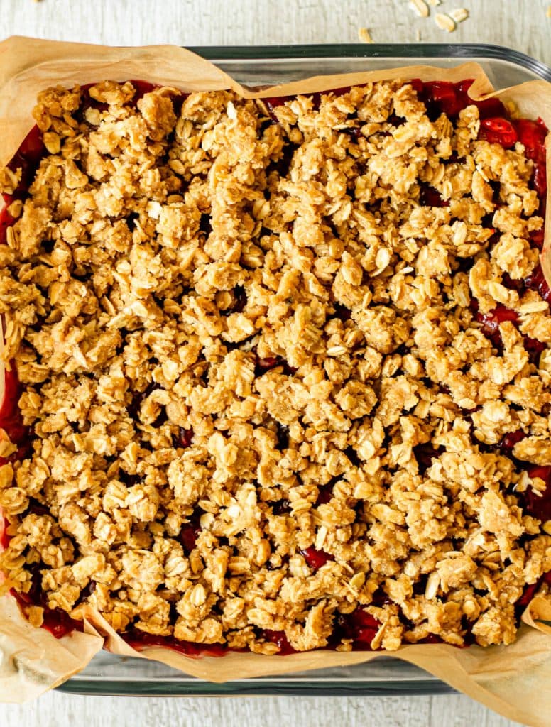 strawberry bars before going in the oven