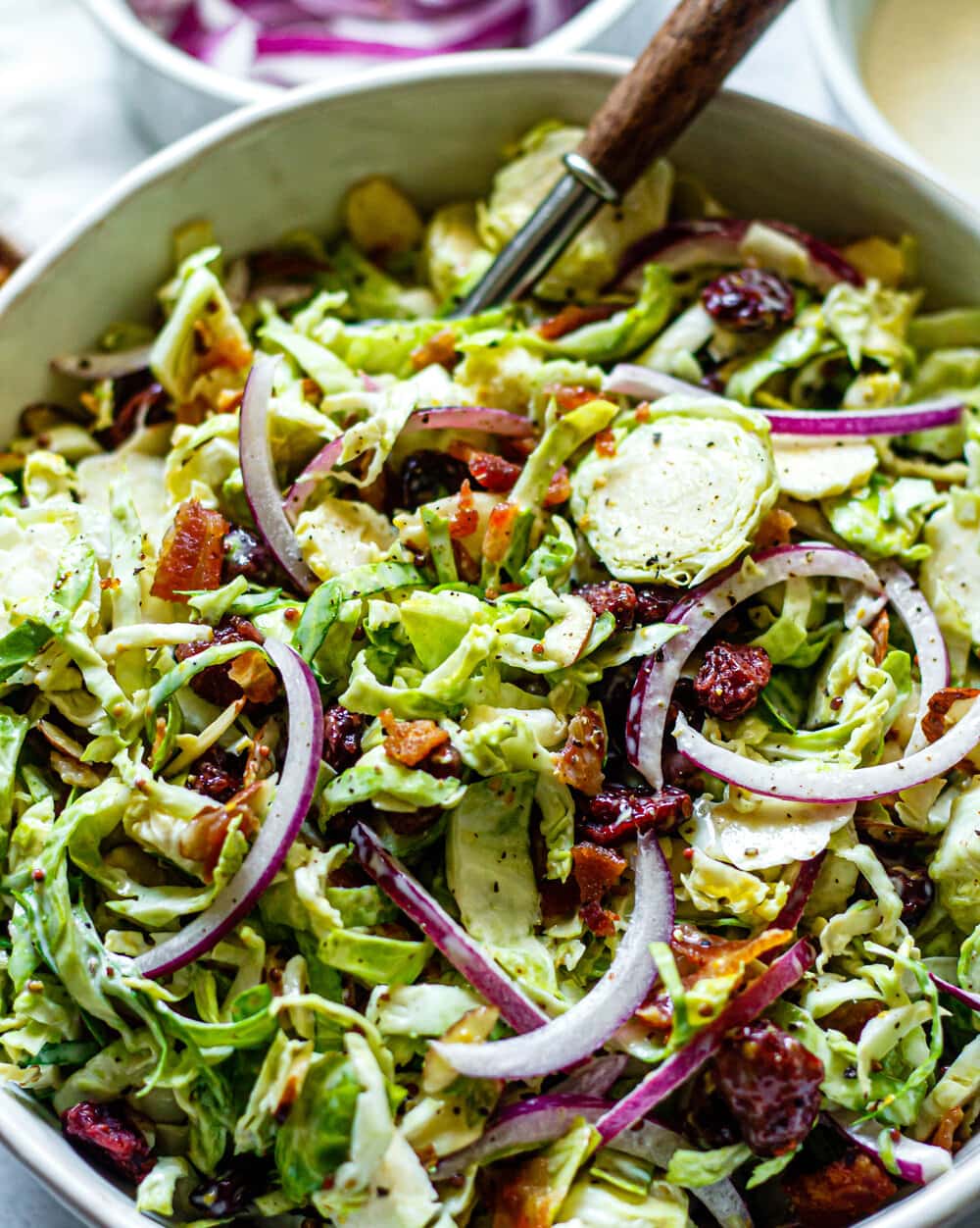 Shredded Brussels Sprouts Salad - All the Healthy Things