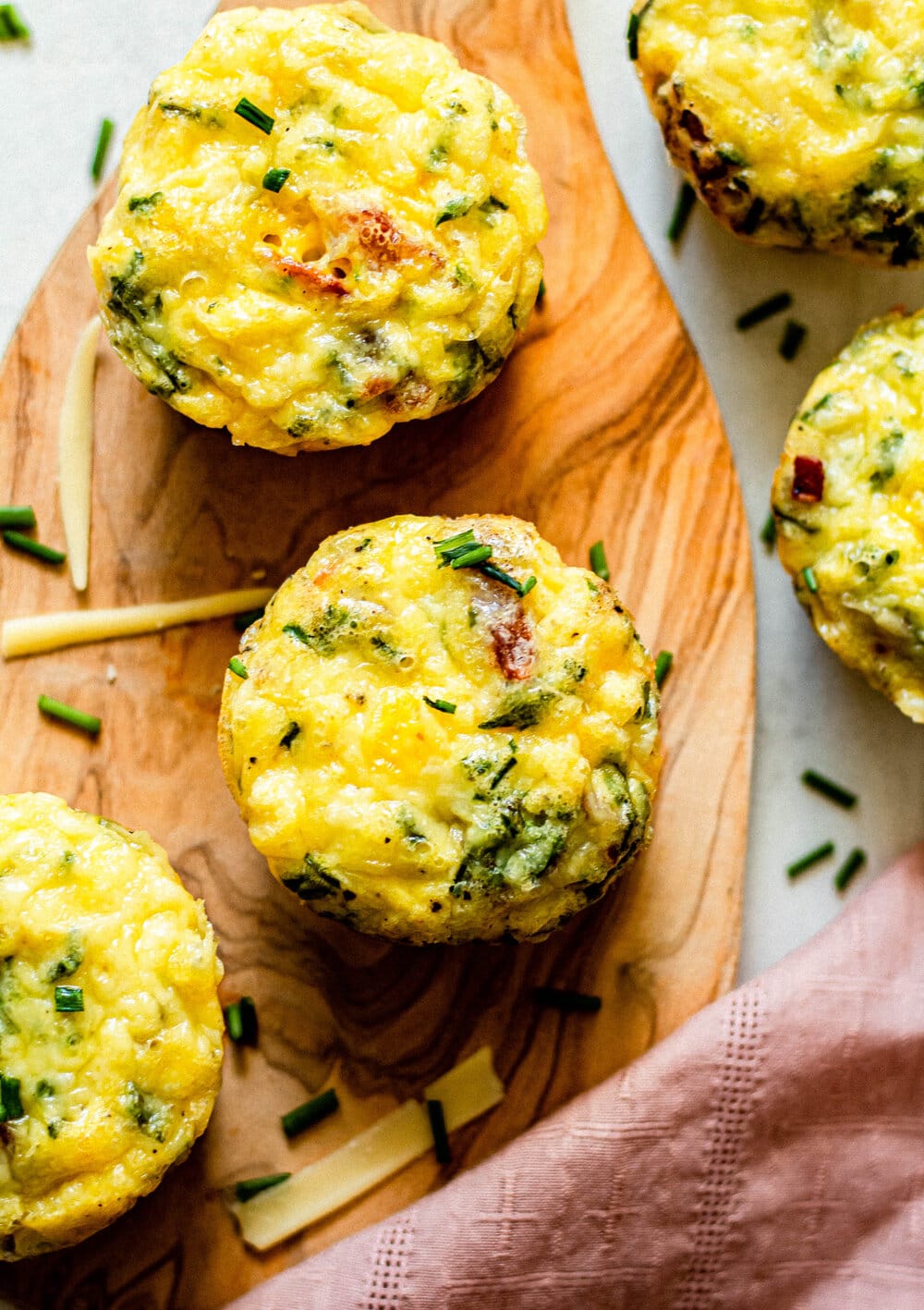 Cheddar Chive Egg Bites {High Protein, Low Carb}