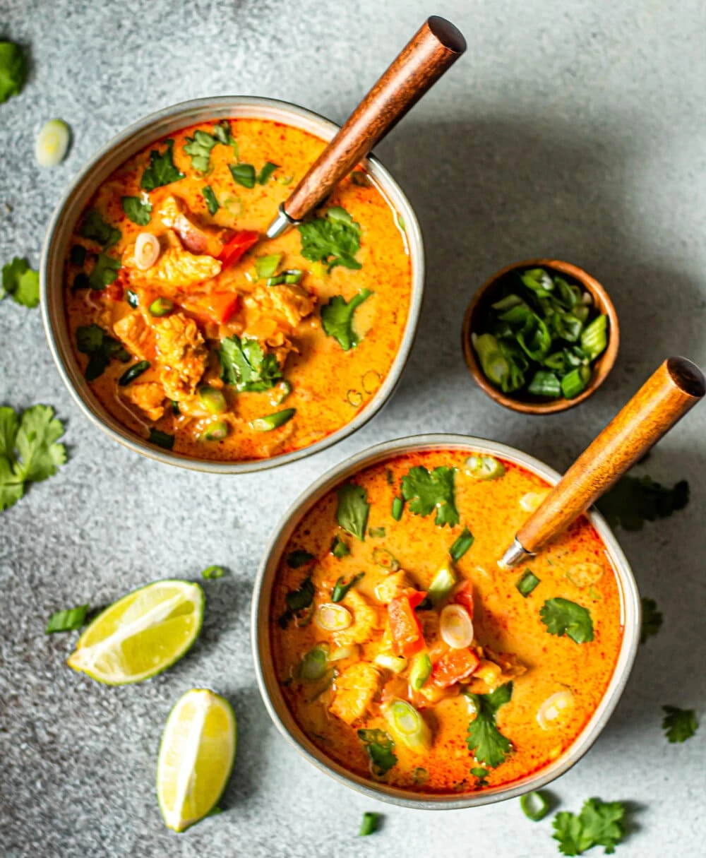 Thai Red Curry Chicken Soup (Whole30, Paleo, Low-Carb)