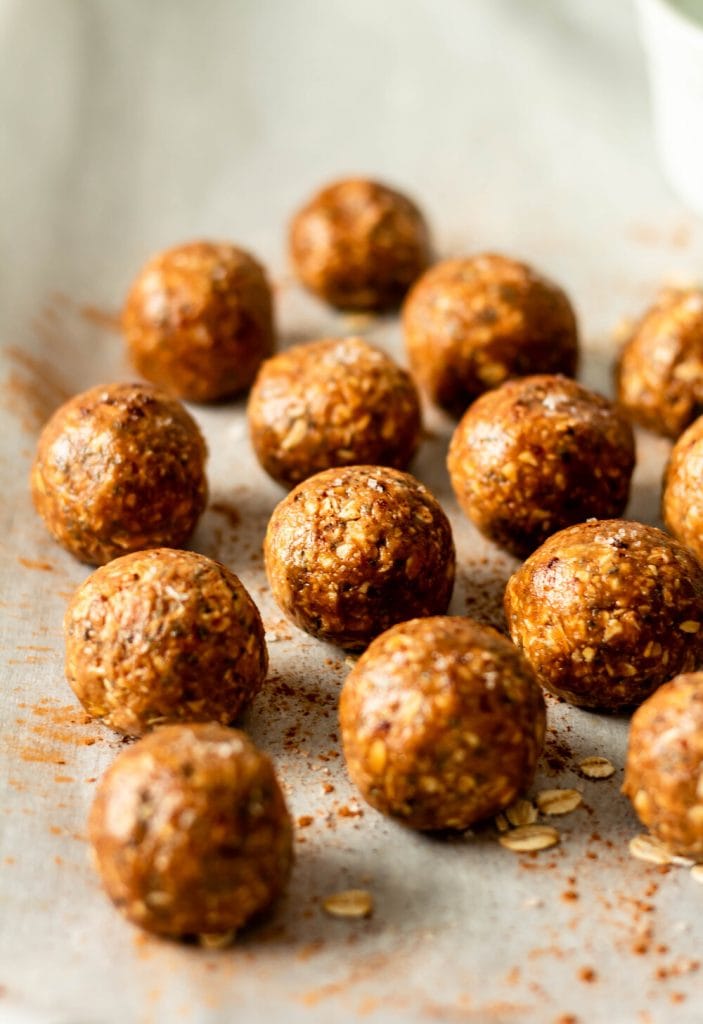 energy balls on a tray