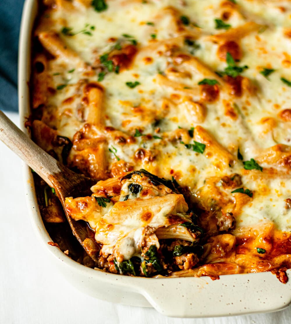 Italian Baked Penne Pasta Casserole (Gluten-Free) - All the Healthy Things