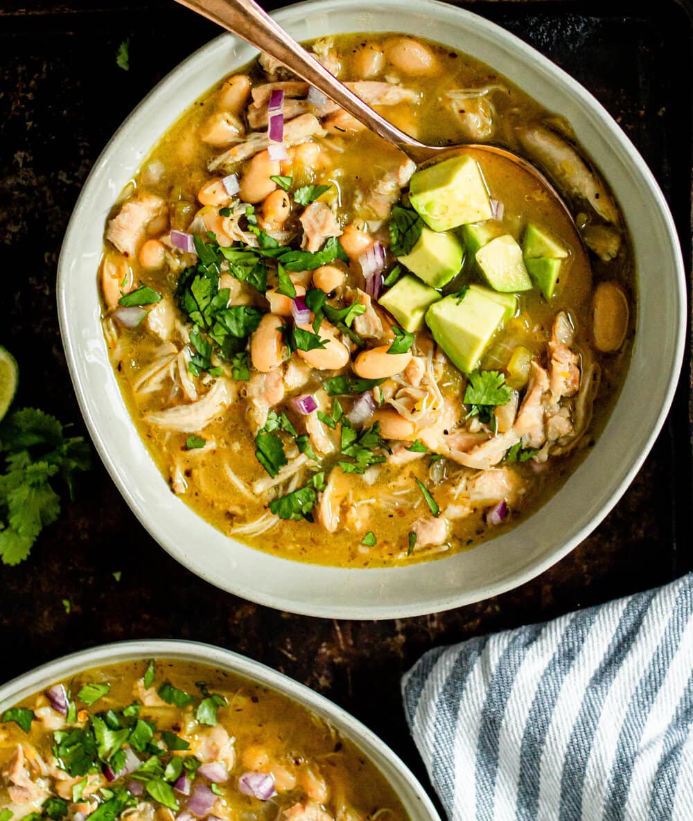 Salsa Verde Chicken Soup (Stove Top + Slow Cooker)