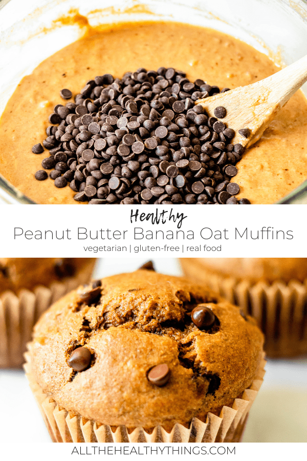 Healthy Peanut Butter Banana Oat Muffins