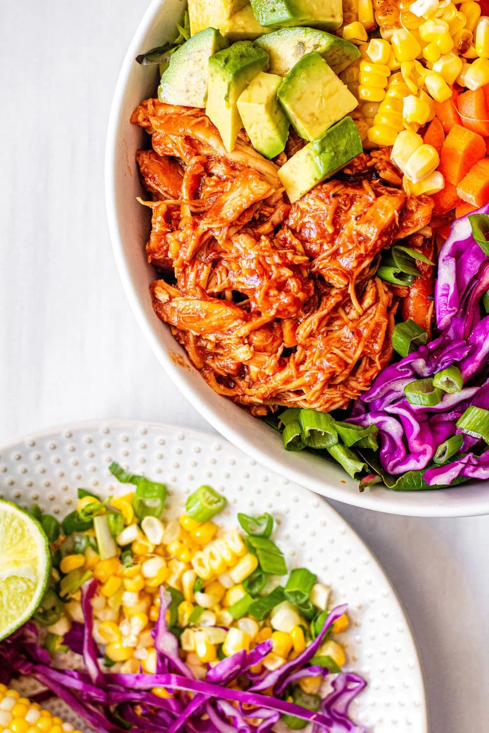 Slow Cooker BBQ Chicken Salad with Jalapeño Ranch Dressing