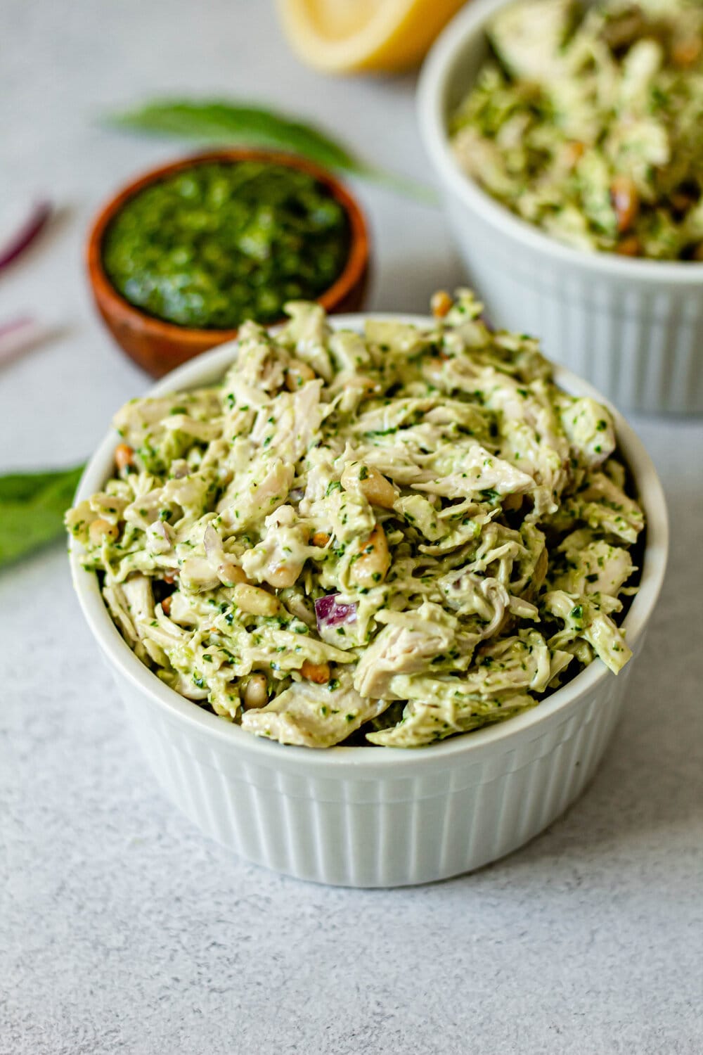 Pesto Chicken Salad (Whole30, Paleo, Dairy-Free) - All the Healthy Things