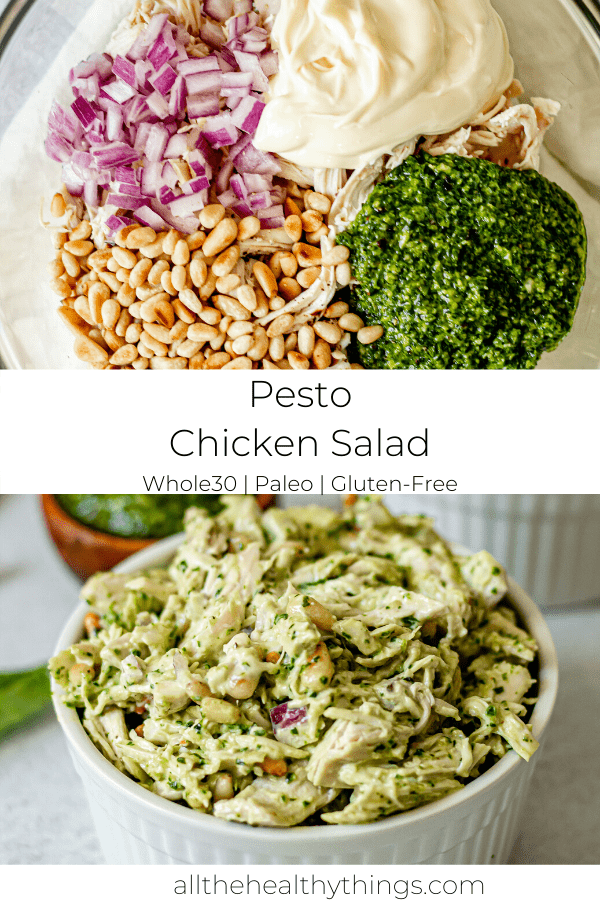 Basil Pesto Chicken Salad (Whole30, Paleo, Dairy-Free)