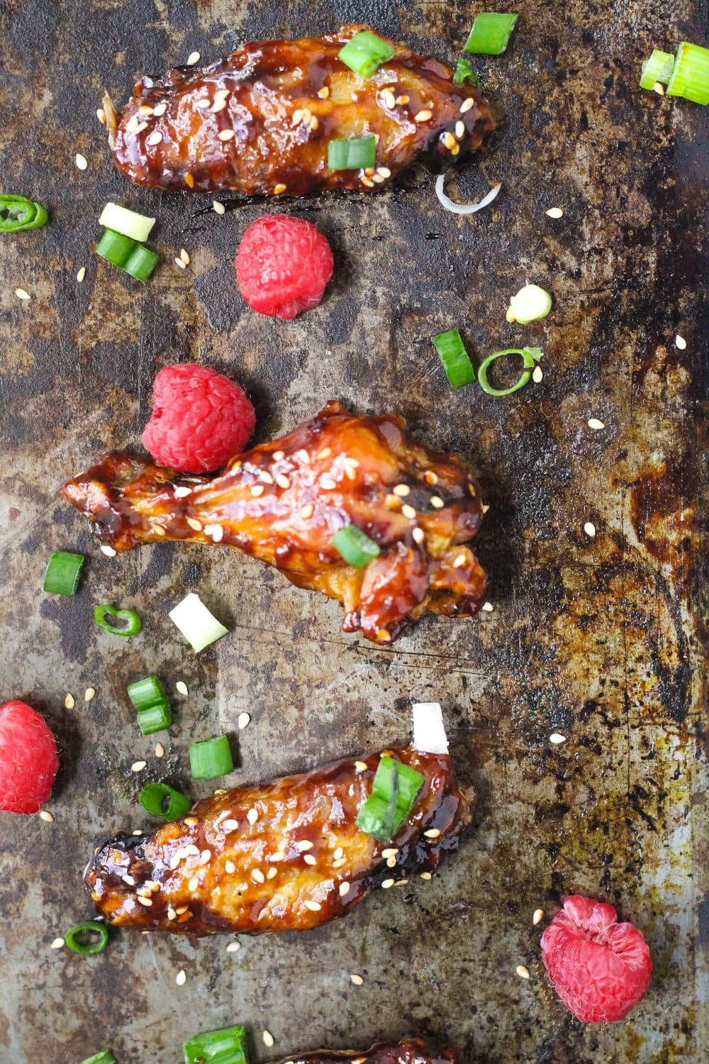 Sweet and Sticky Raspberry Chicken Wings
