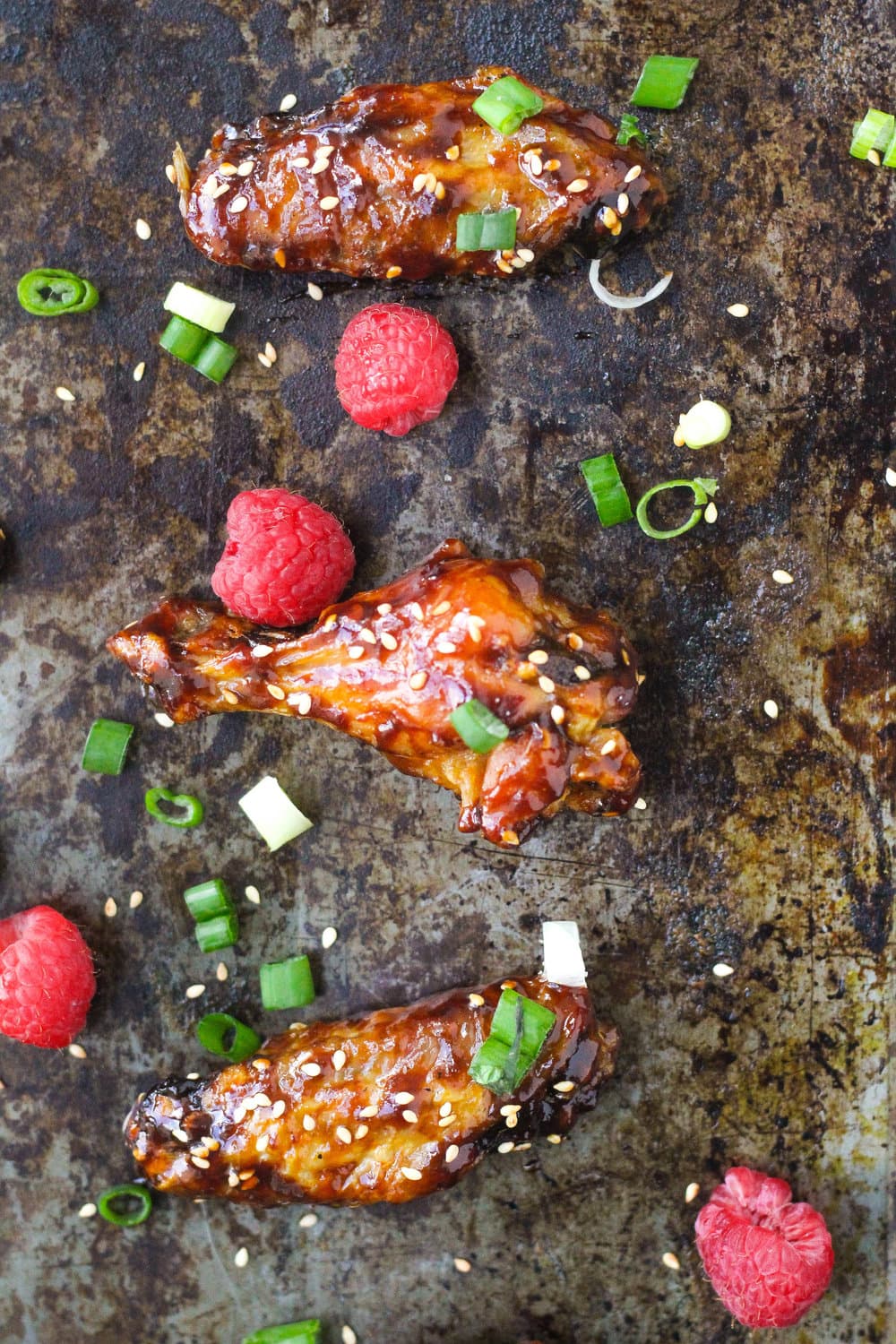 Sweet and Sticky Raspberry Asian Wings