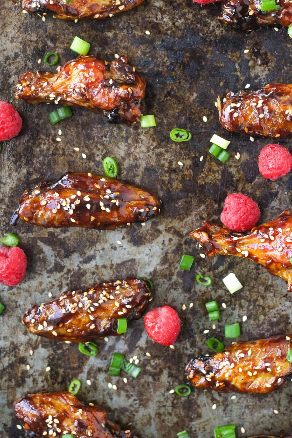Sweet and Sticky Raspberry Asian Wings