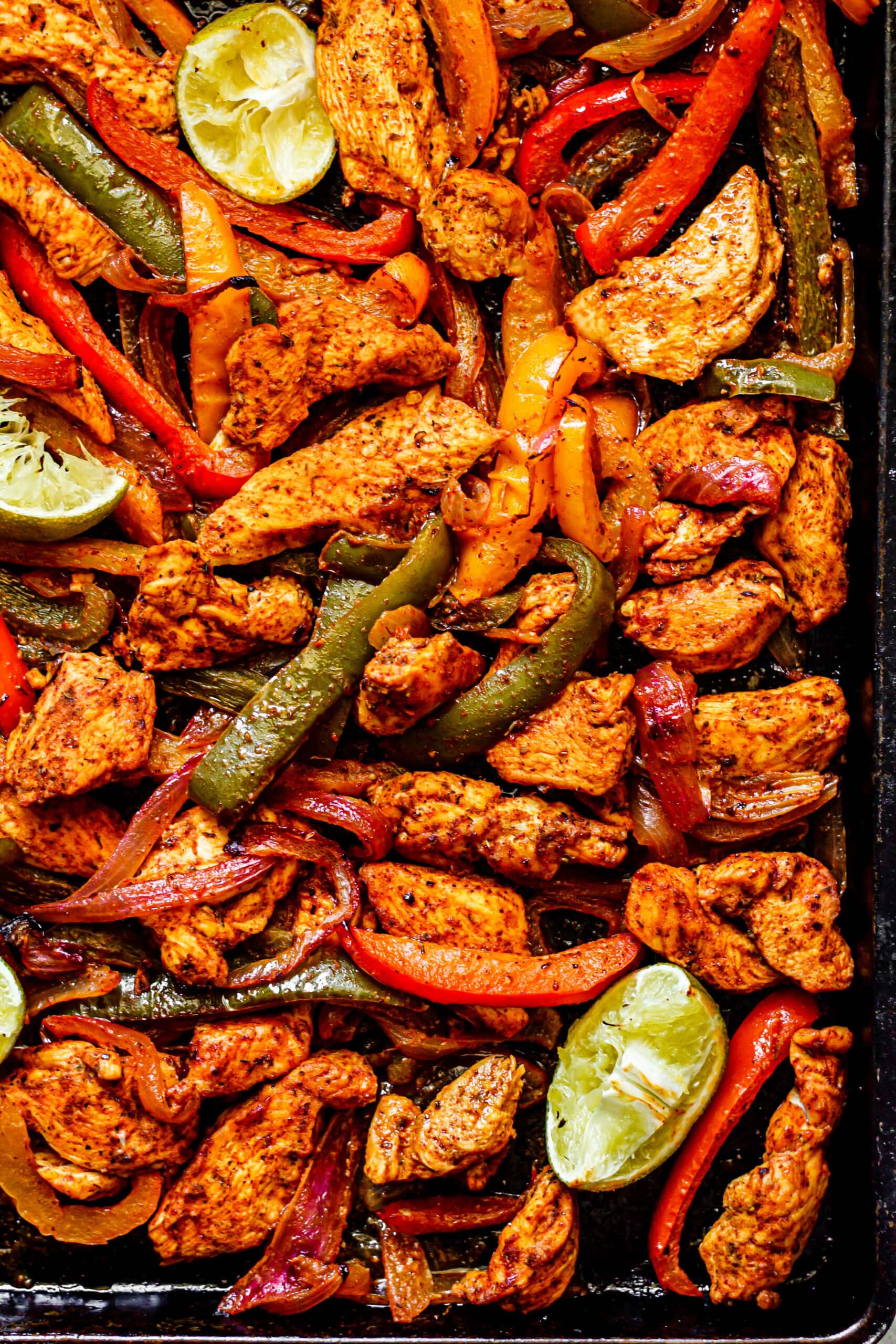 sheet pan chicken fajitas