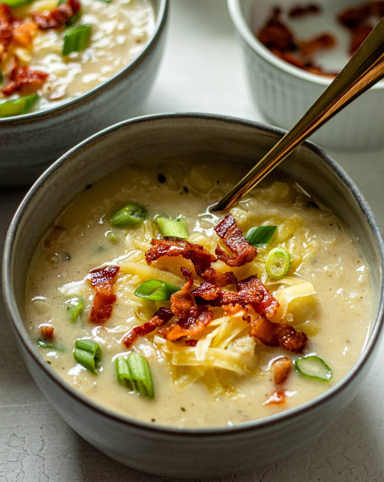 Loaded Cauliflower Soup (GlutenFree, Keto Friendly) All the Healthy