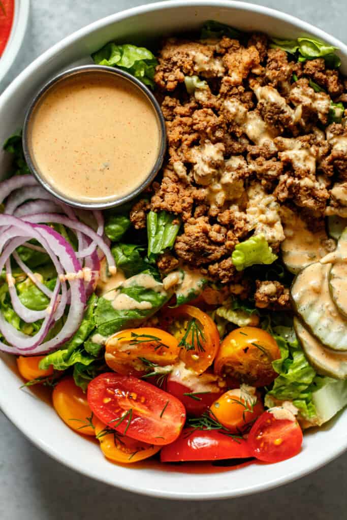 Whole30 Burger Salad with Special Sauce - Caroline Chambers