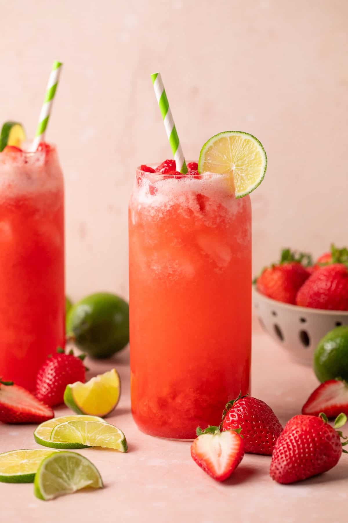 strawberry limeade in glasses