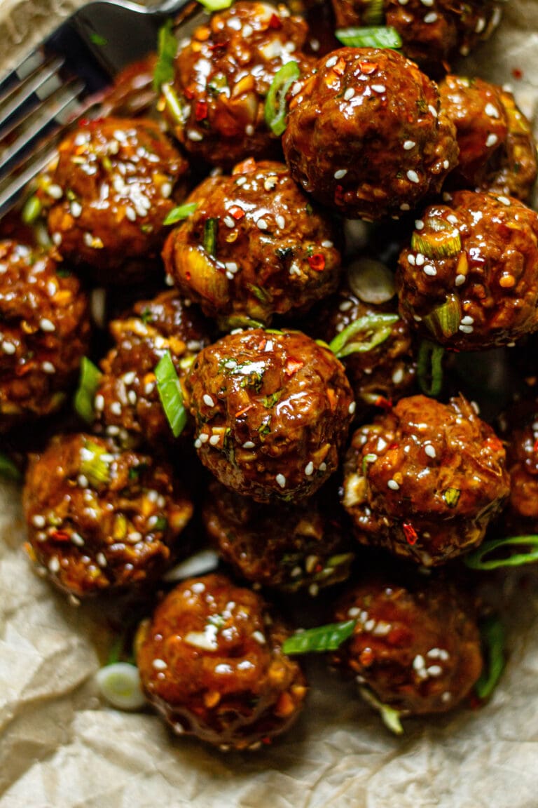 Sticky Ginger Scallion Meatballs