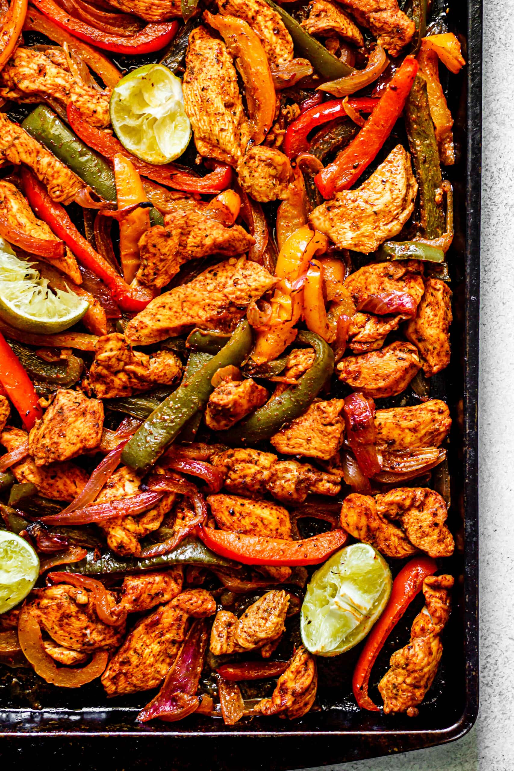 sheet pan chicken fajitas