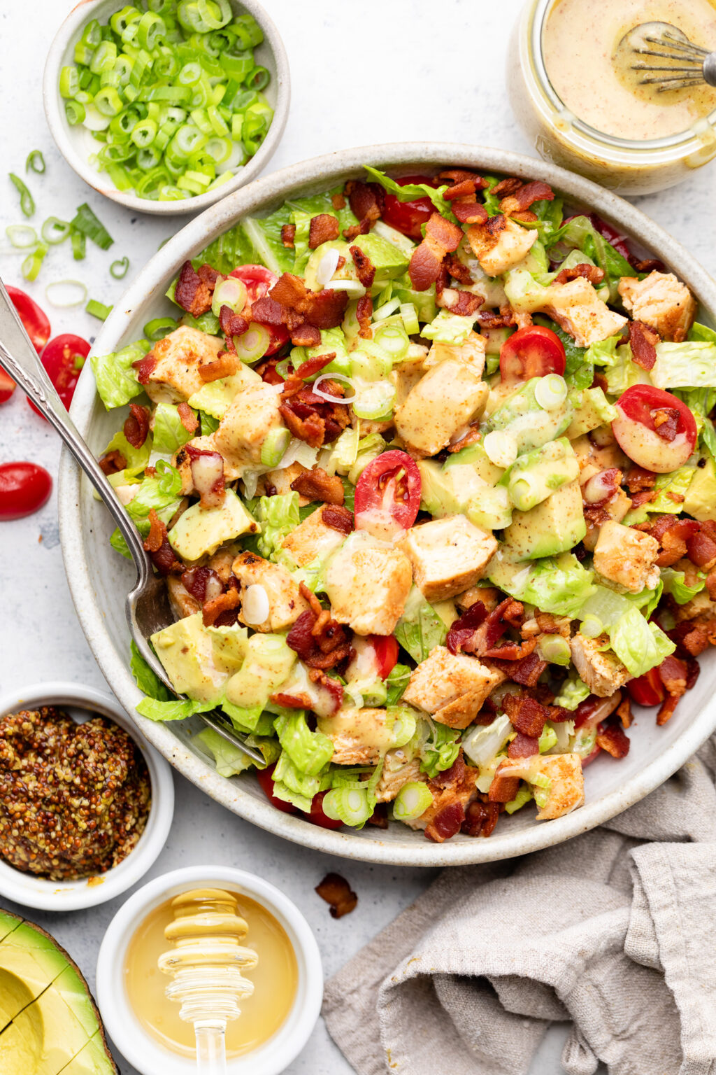 Chicken Bacon Avocado Chopped Salad - All The Healthy Things