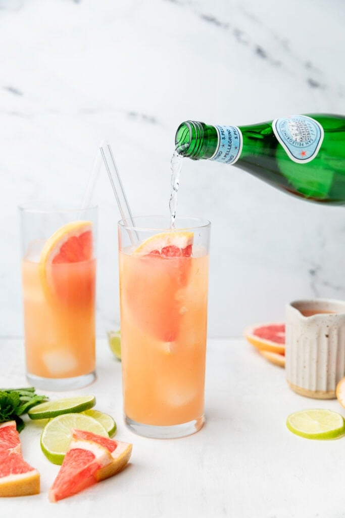 healthy grapefruit paloma in glass