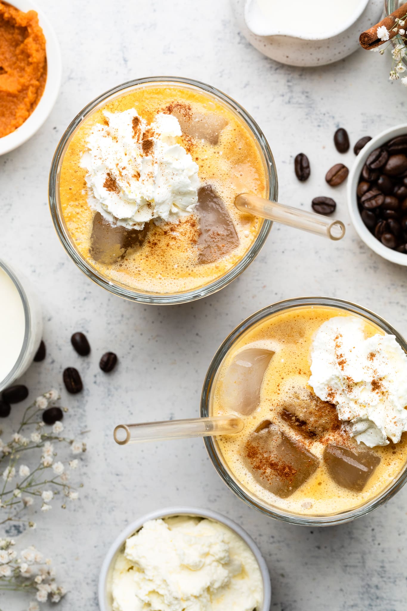 Cold Brew Iced Coffee with Honey and Milk - Bowl of Delicious