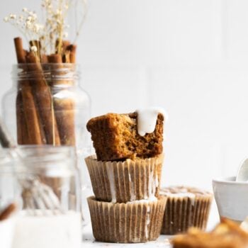 gluten free apple cinnamon muffins with icing