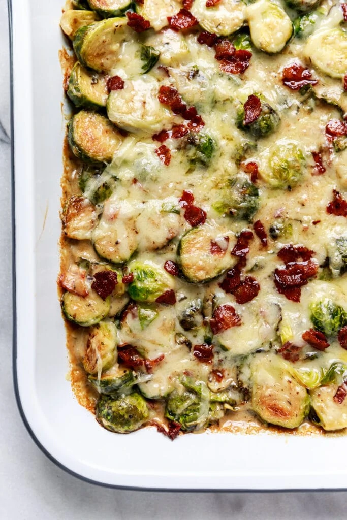 brussels sprouts au gratin baked