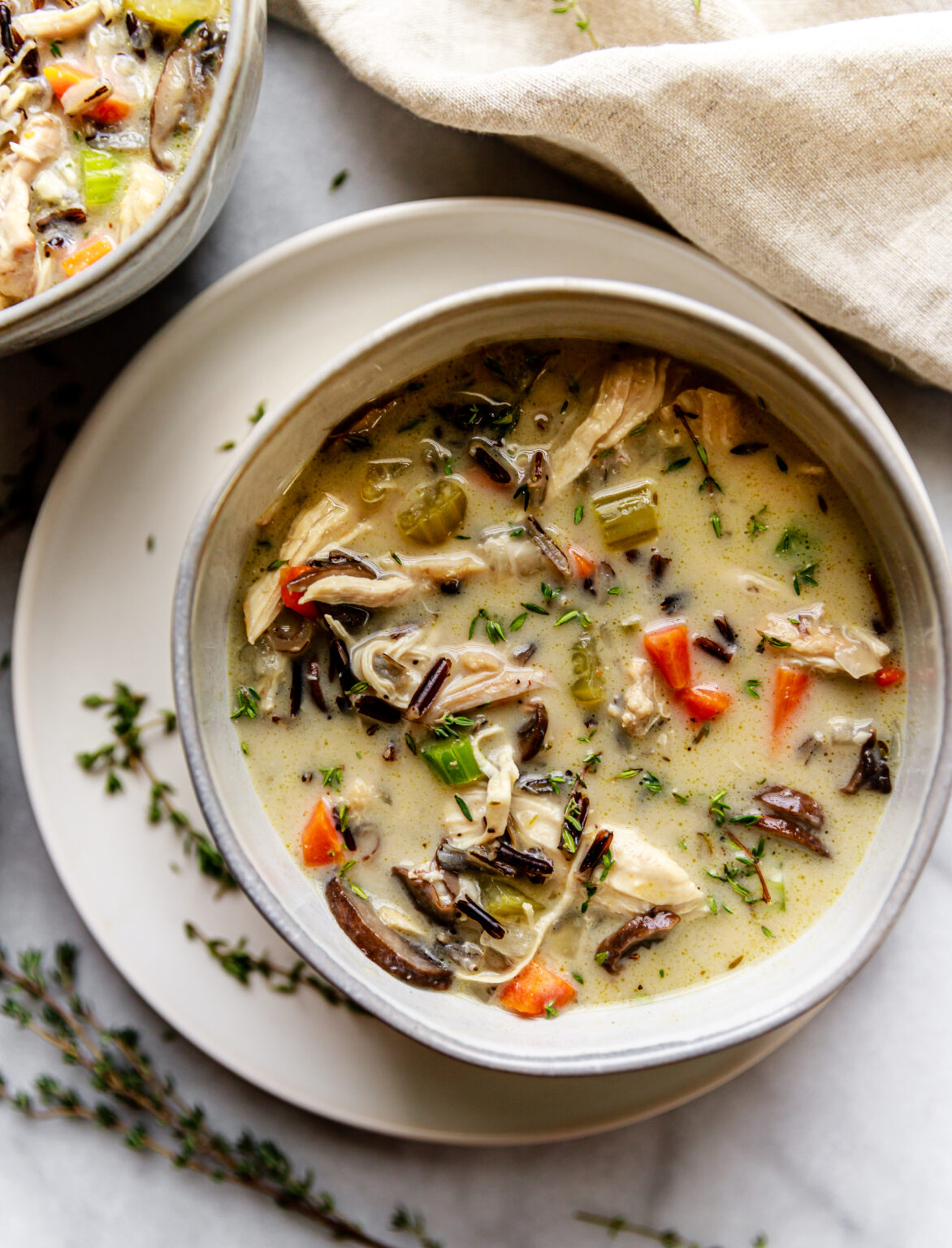Healthy Creamy Chicken and Wild Rice Soup - All the Healthy Things