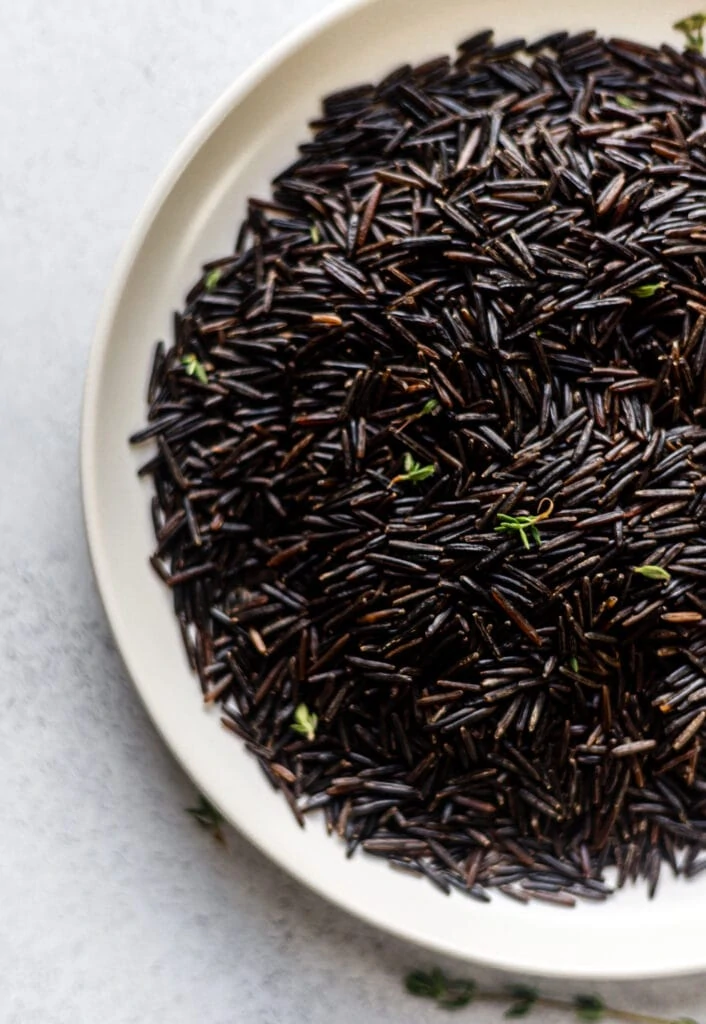 wild rice on plate