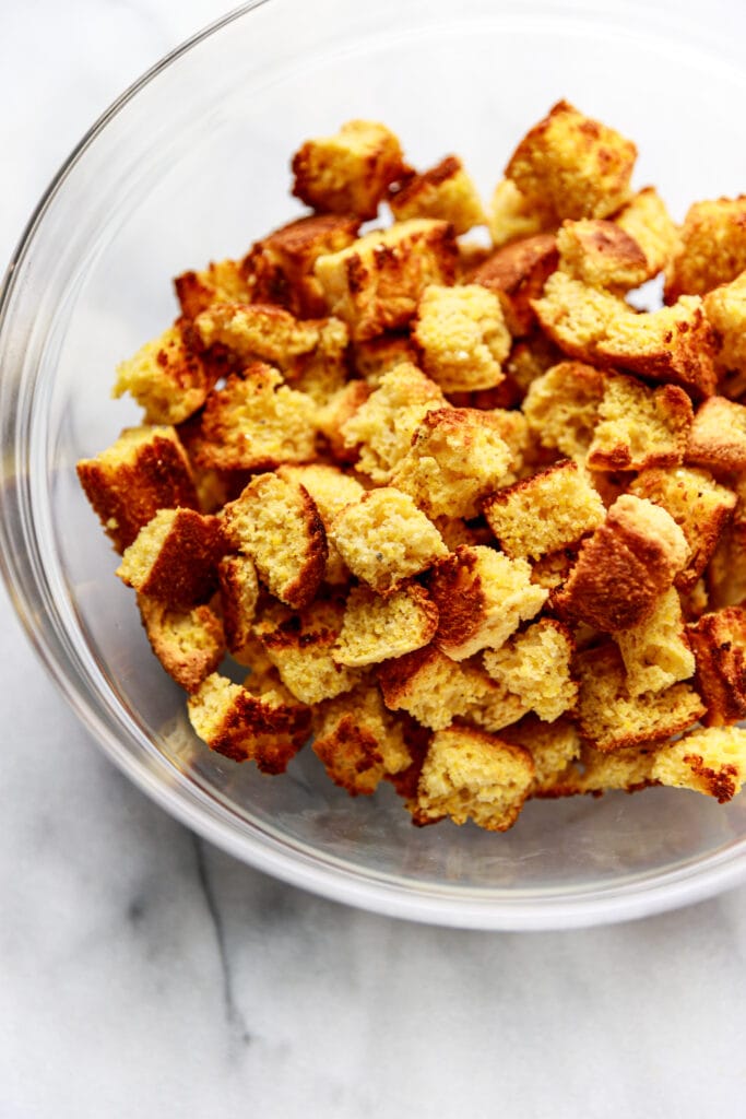 cornbread in bowl