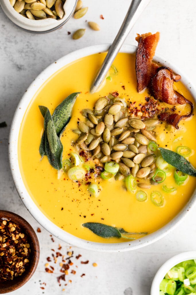 Roasted Butternut Squash Soup | Easy Fall Soup - All the Healthy Things