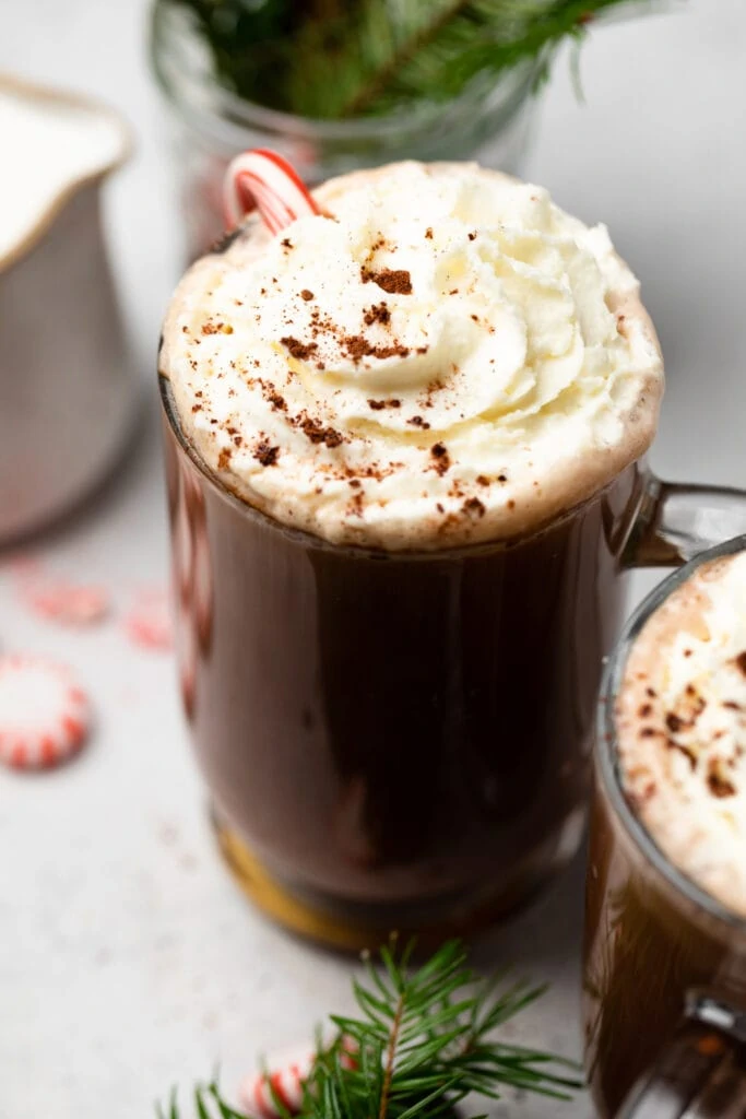 peppermint mocha with whipped cream