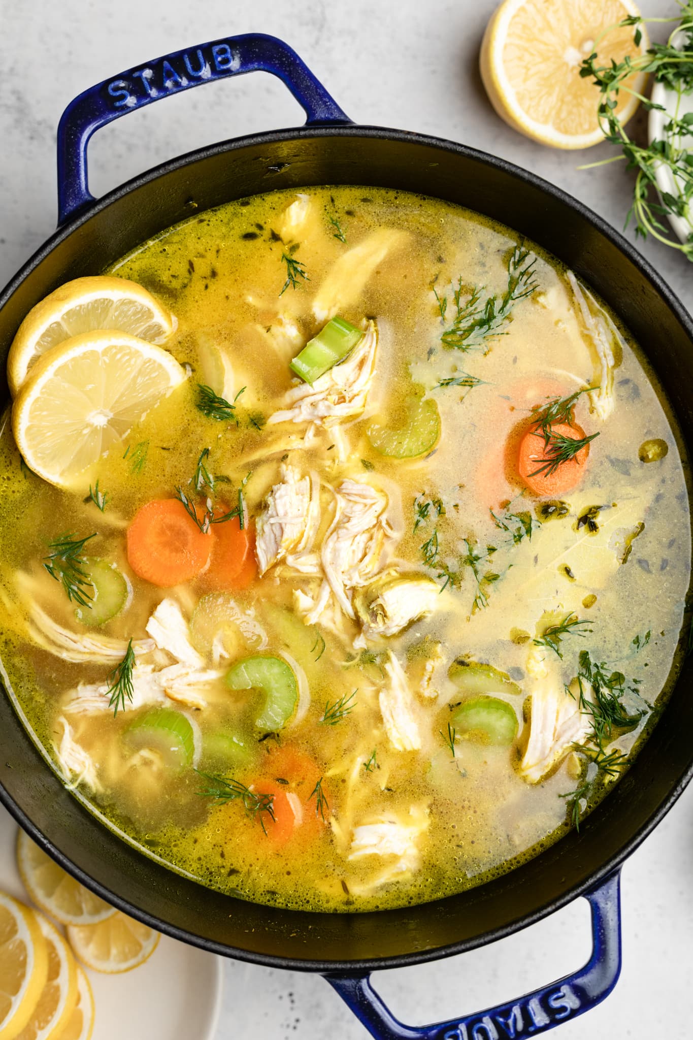 chicken soup in pot