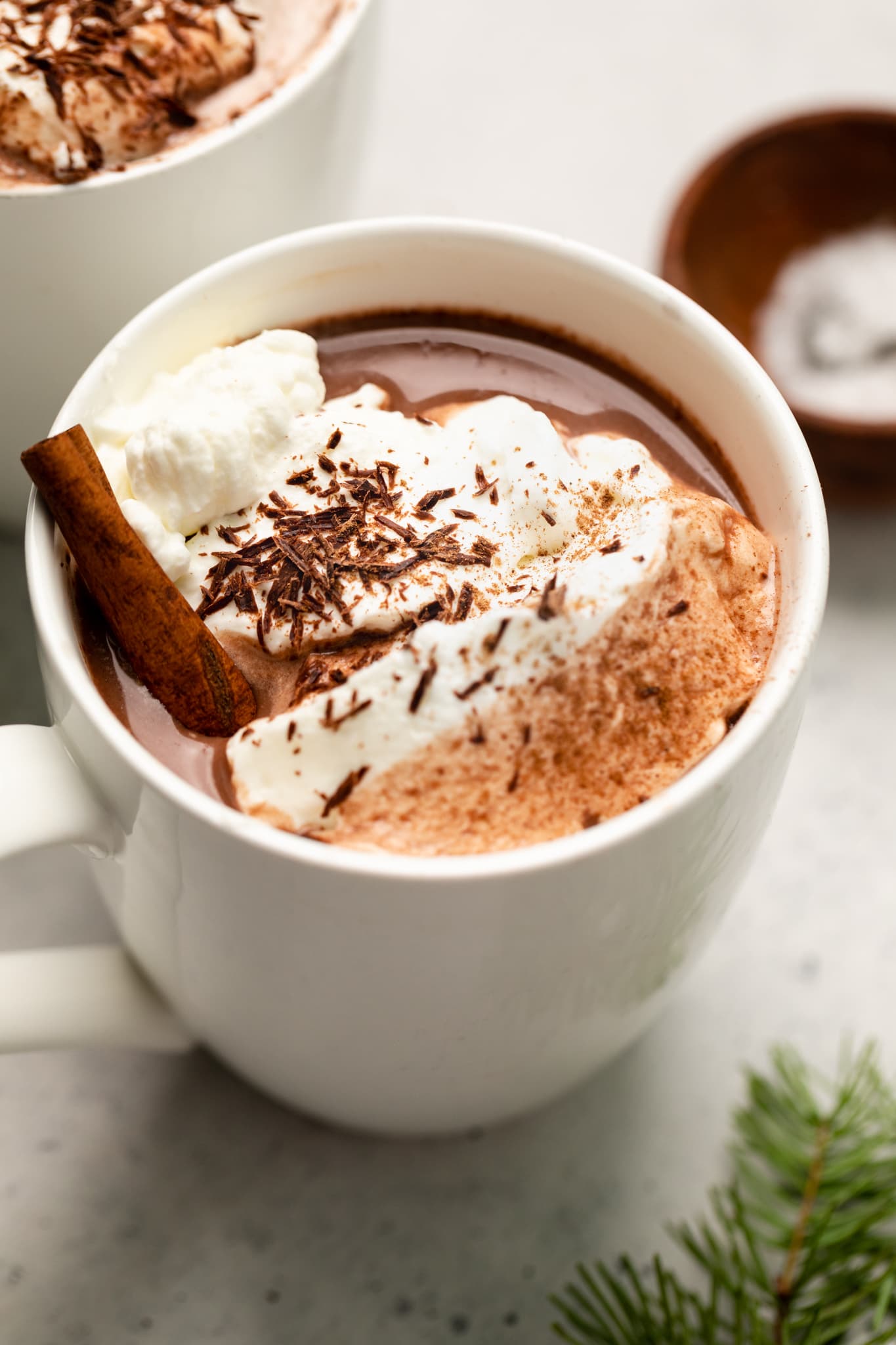 hot chocolate in white mug