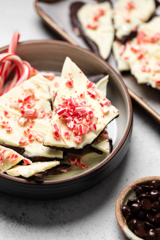 peppermint bark in bowl