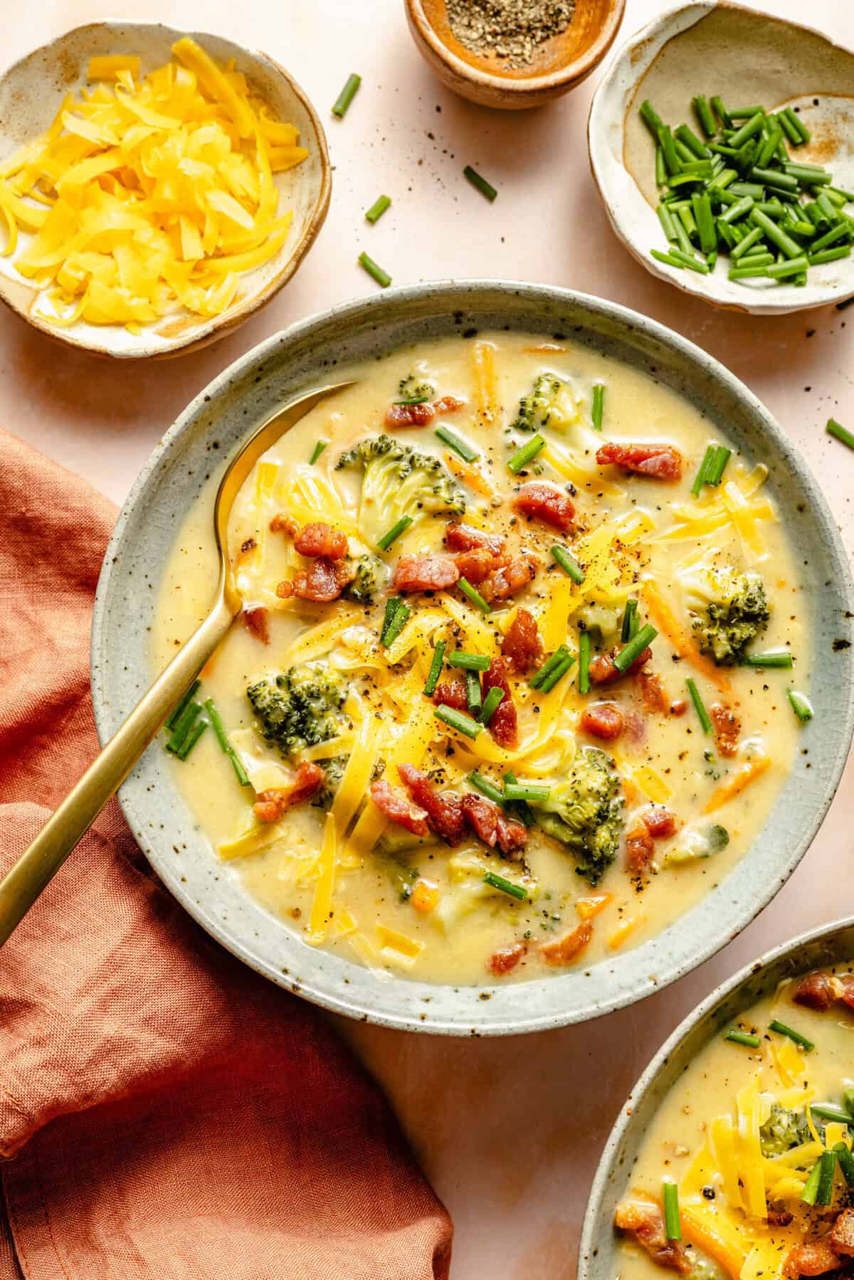 soup in bowl with spoon