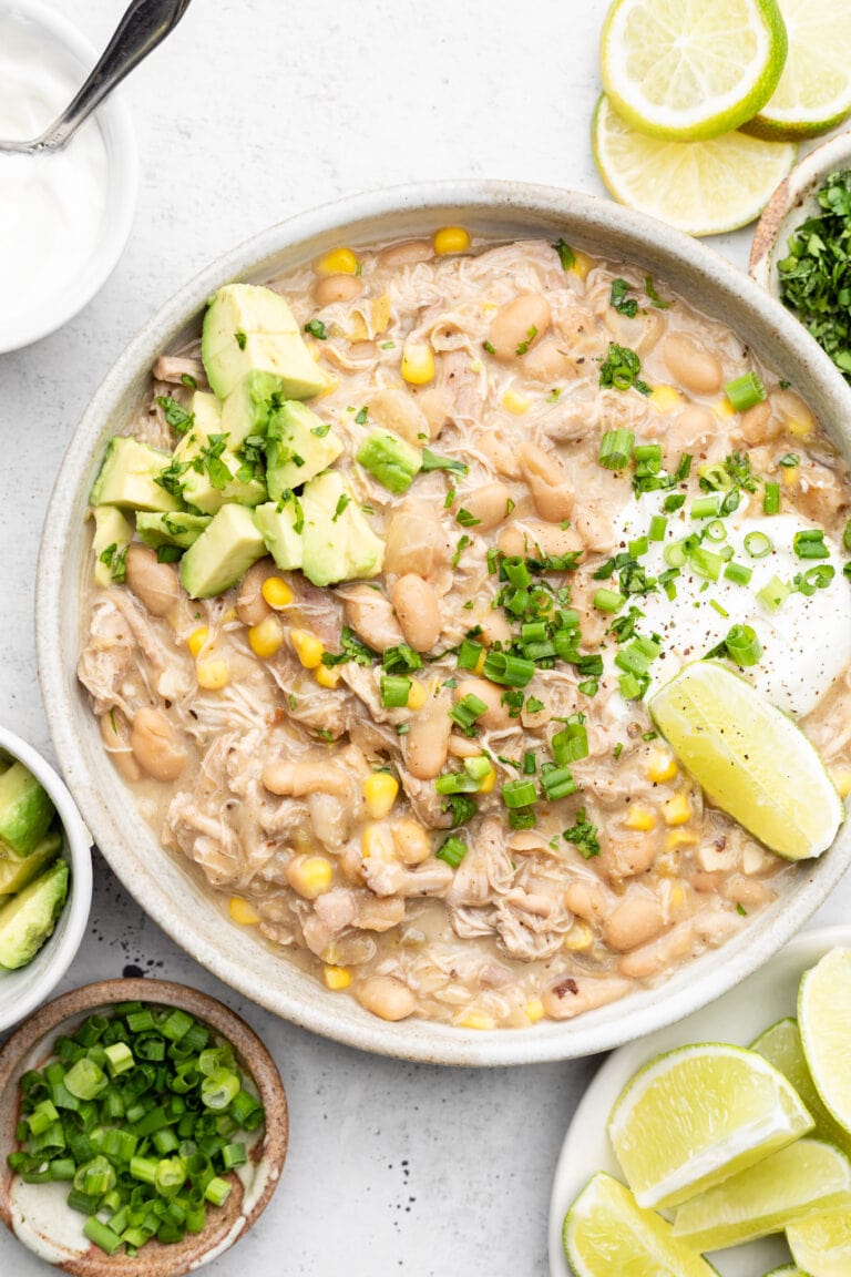 Healthy White Chicken Chili (Dairy-Free!) - All the Healthy Things