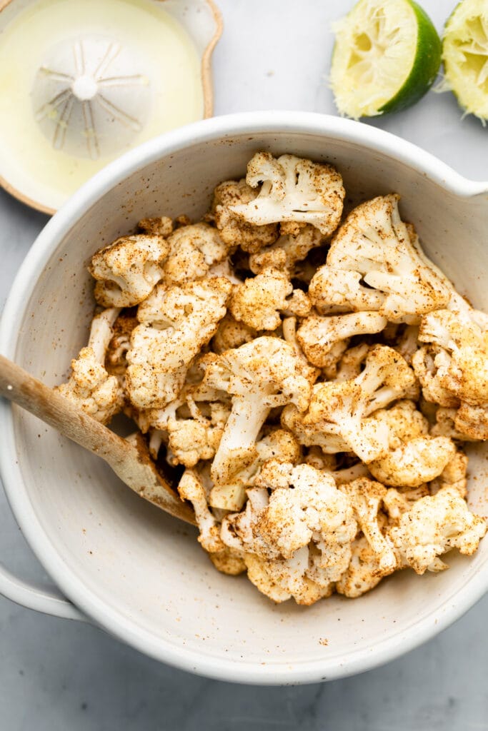cauliflower coated in spices