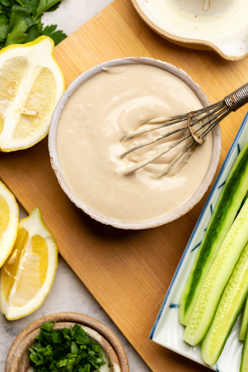 Lemon Garlic Tahini Sauce All the Healthy Things