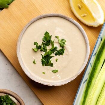 tahini sauce with parsley