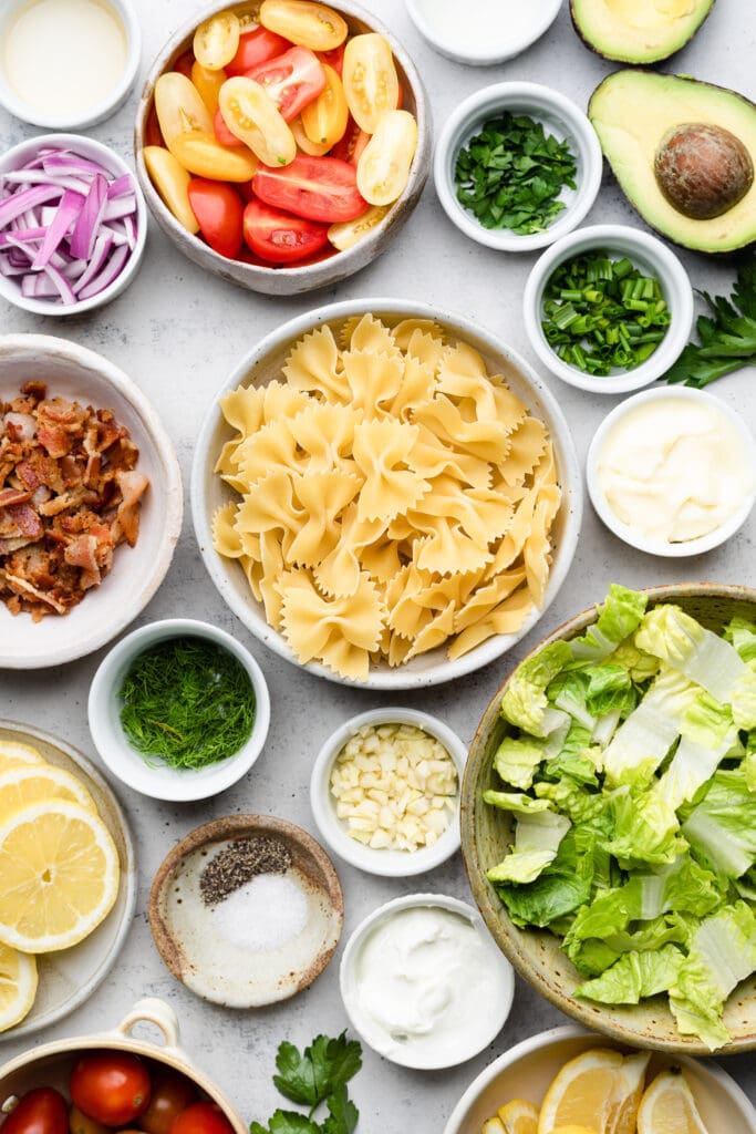 BLT pasta salad ingredients
